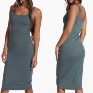 Vuori Halo Essential Maxi Dress Lake Heather NWT Size Small